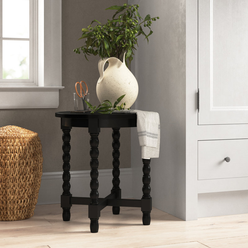 Baen Round Solid Wood End Table & Reviews Birch Lane